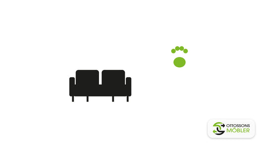 Soffa med tassavtryck – illustration: begagnade möbler när man har husdjur