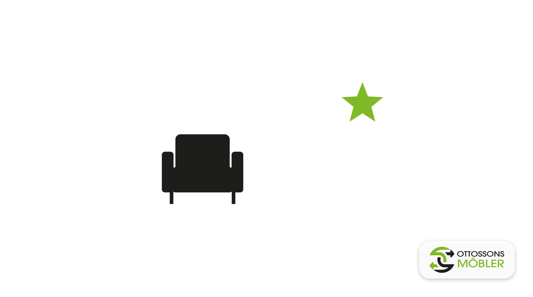 Fåtölj och stjärna – illustration: secondhand-shopping som livsstil