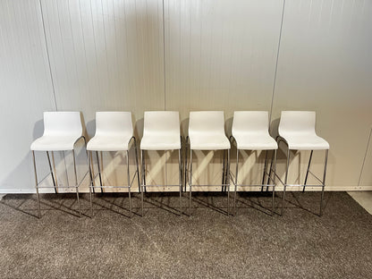 Begagnad IKEA barstolar i vit färg – 6 st