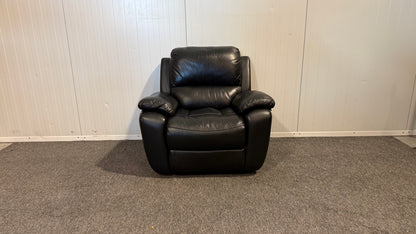 Begagnad svart recliner-fåtölj i läder