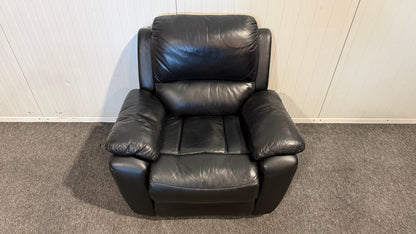 Begagnad svart recliner-fåtölj i läder