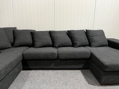 Stor svart U-Soffa