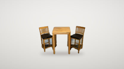 Begagnat IKEA barbord i trä med barstolar, helhetsbild