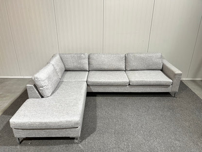 Begagnad ljusgrå divansoffa