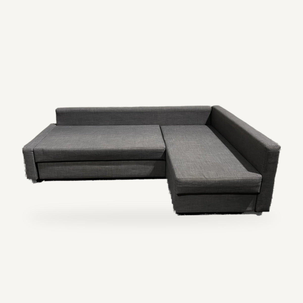 IKEA FRIHETEN mörkgrå hörnsoffa utan ryggkuddar