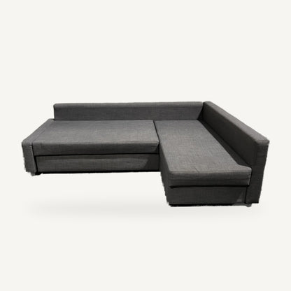 IKEA FRIHETEN mörkgrå hörnsoffa utan ryggkuddar