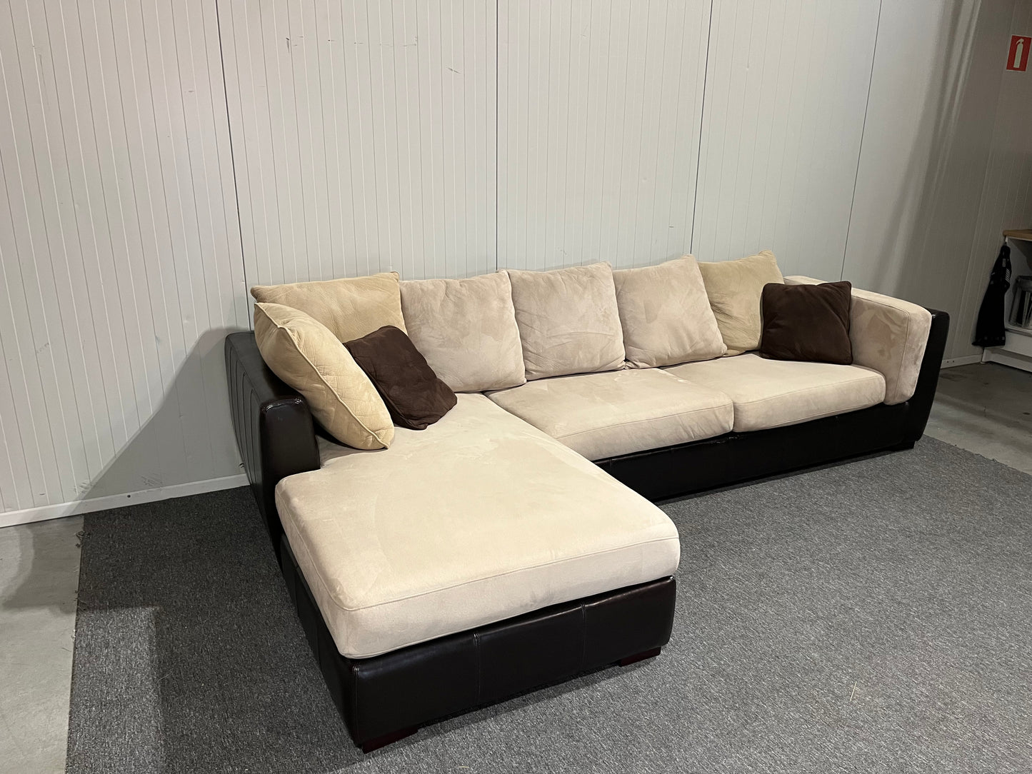 Begagnad soffa schäslong ovanifrån