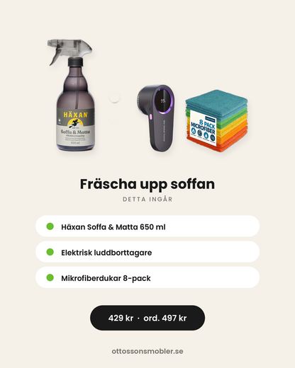 Innehåll i paketet Fräscha upp soffan