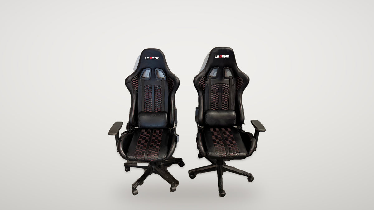 Begagnade gamingstolar i svart med armstöd