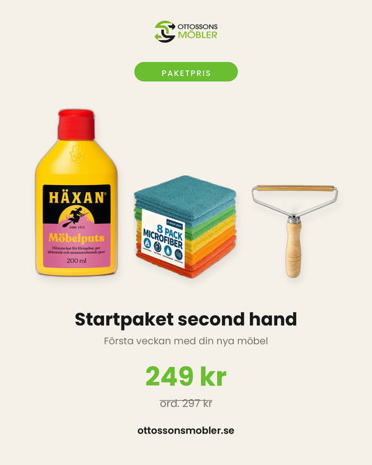 Startpaket second hand med Häxan Möbelputs, mikrofiberdukar och hårborttagare
