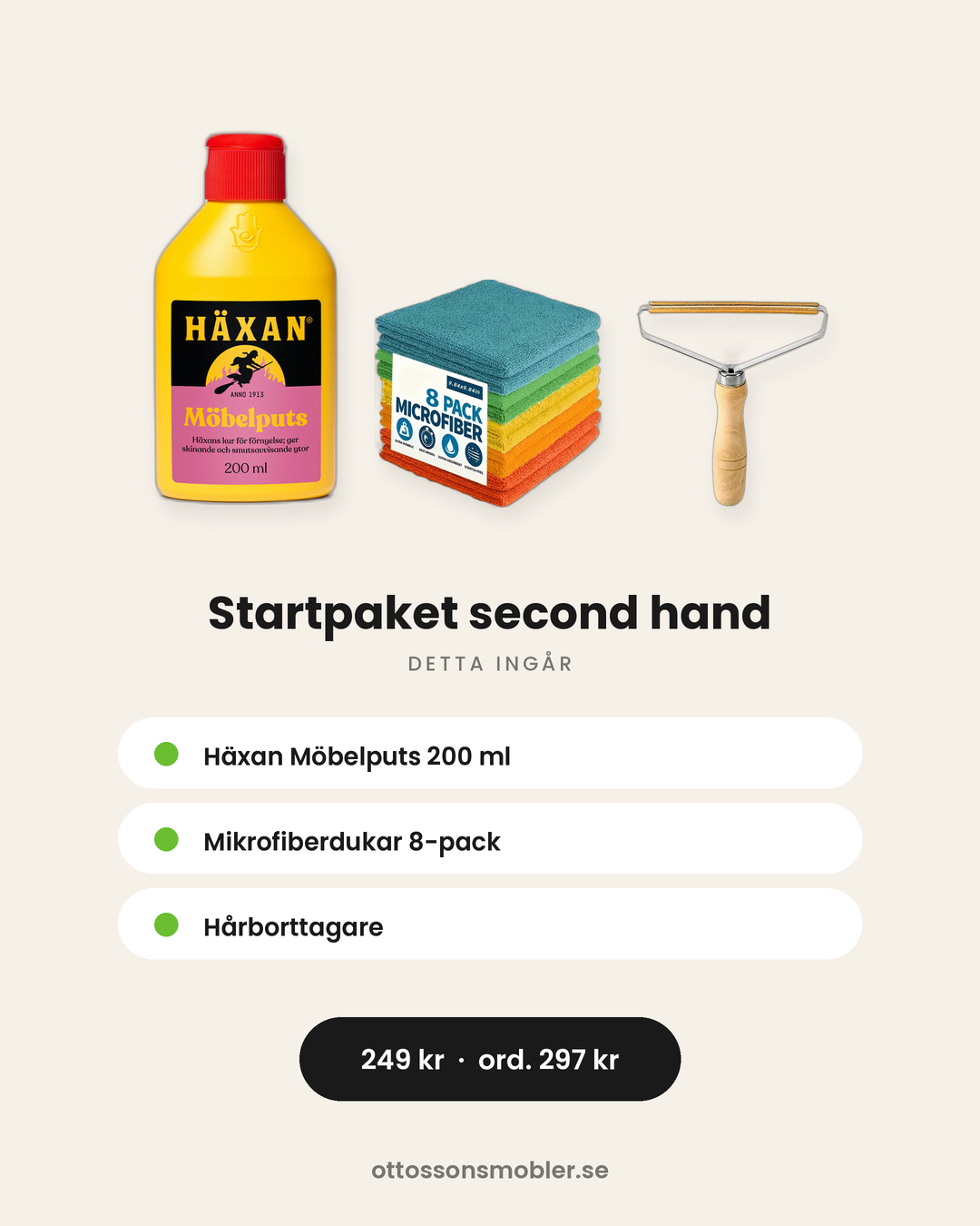 Innehåll i Startpaket second hand